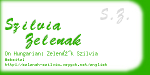 szilvia zelenak business card